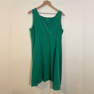 Eileen Fisher Green Dress Size Large Organic Cotton Stretch Comfort
